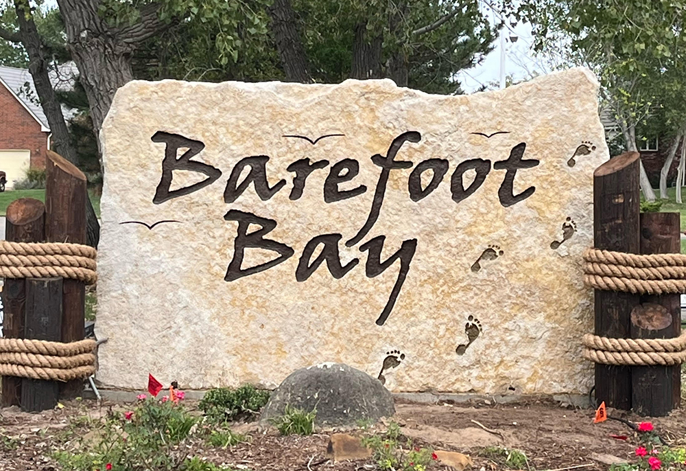 barefoot bay custom stone sign