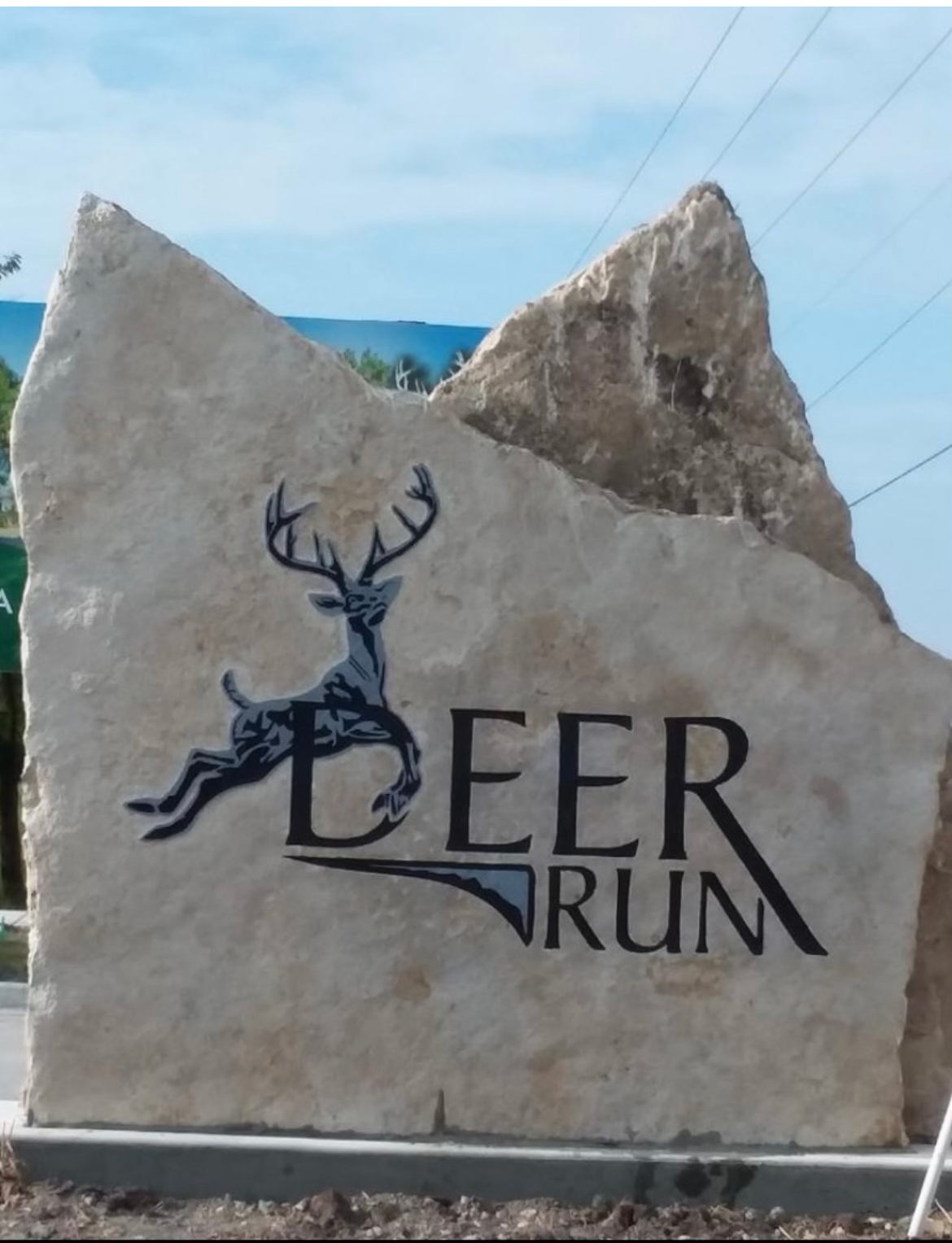 Deer Run custom stone sign