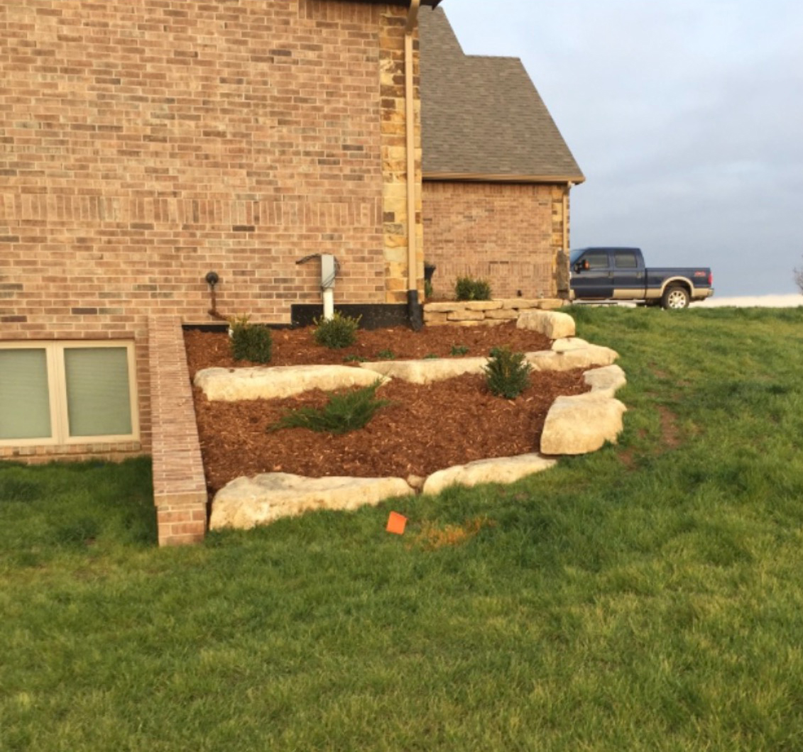 retaining wall with garden beds