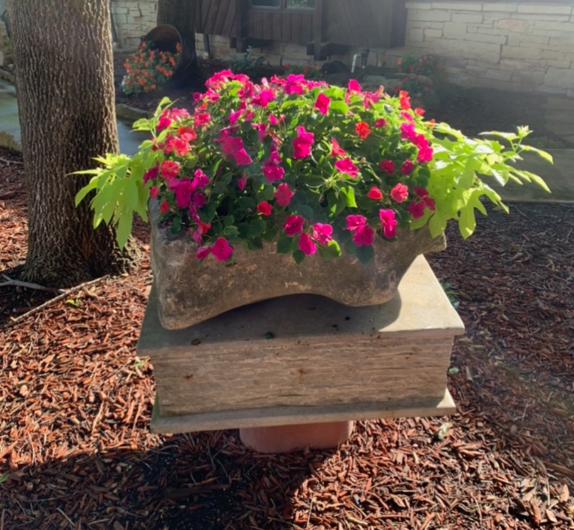 stone flower planter box