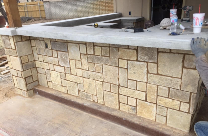 stone outdoor bar